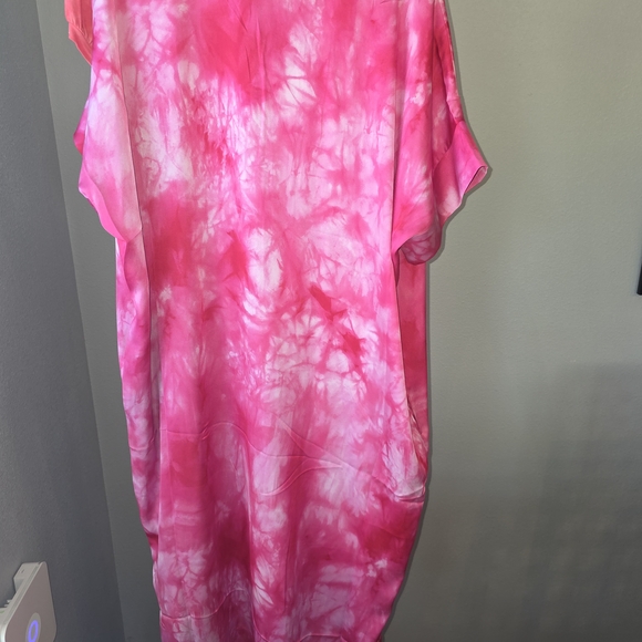 Natori Pink Tie-Dye Midi Kaftan - Picture 2 of 9